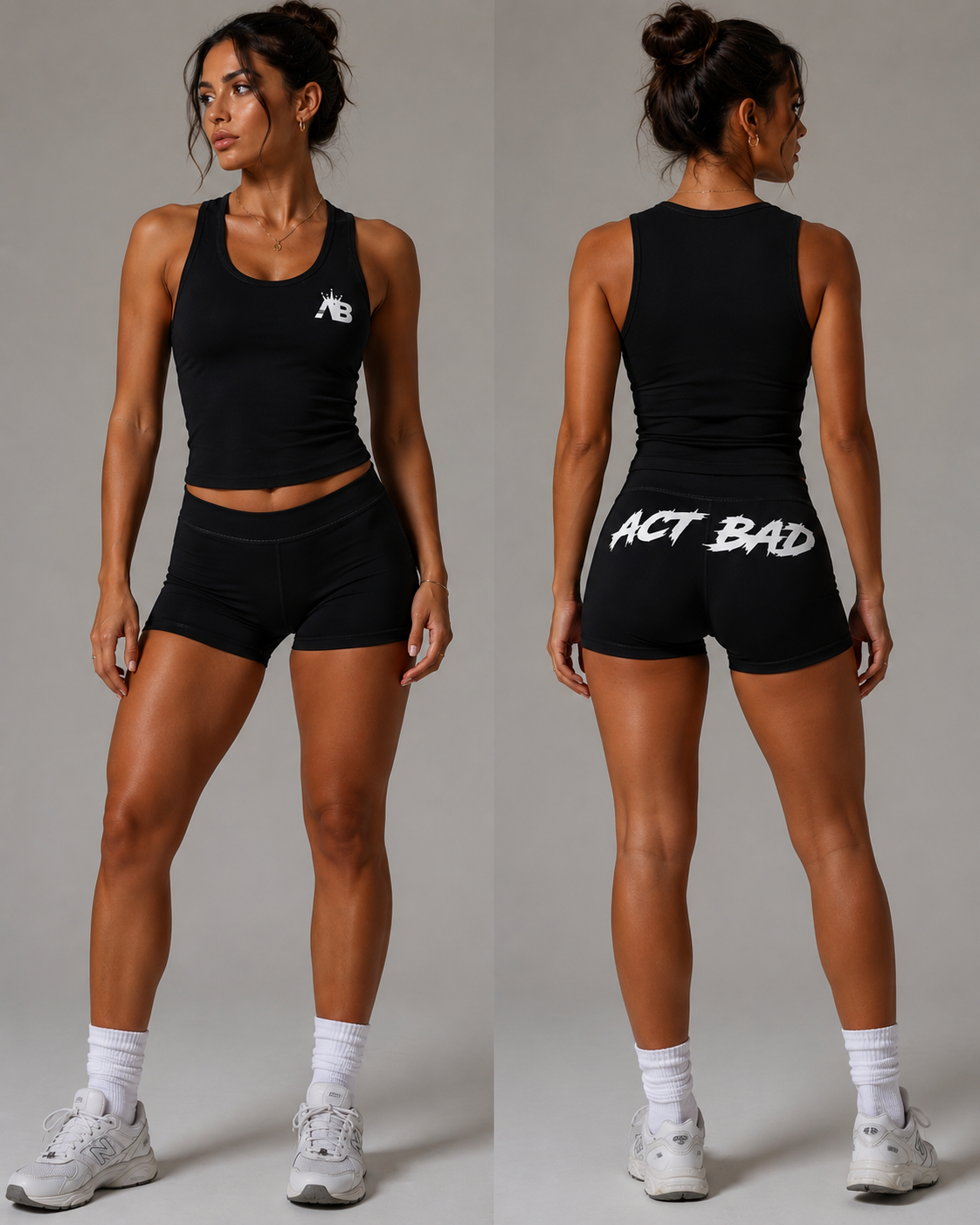 Customized Act Bad Two Piece Biker Shorts